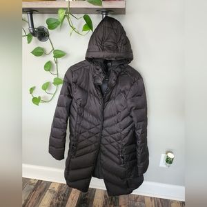 Black Kenneth Cole hooded puffer coat, parka-style, XL